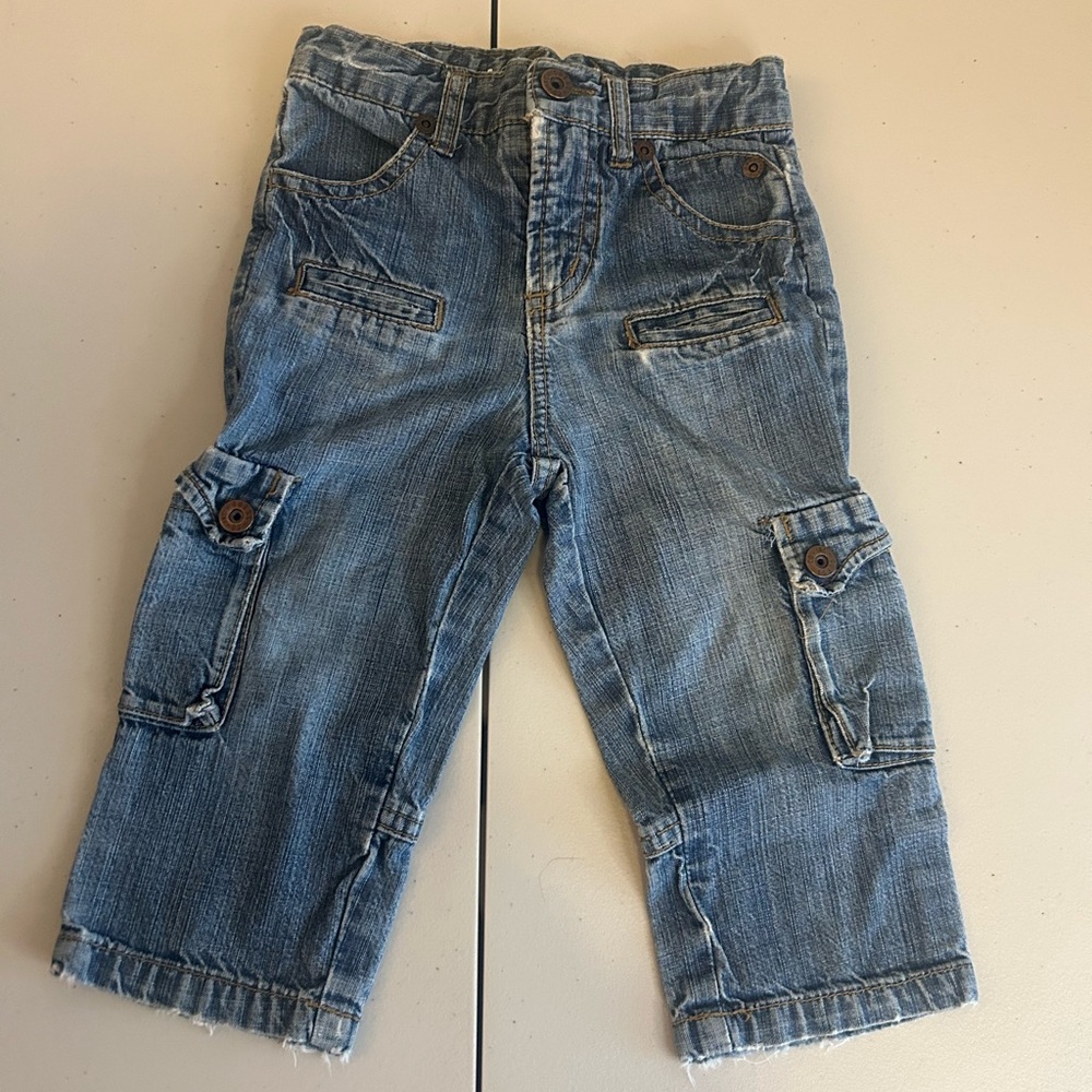 Vintage GUESS Kids Blue Denim Cargo Pants